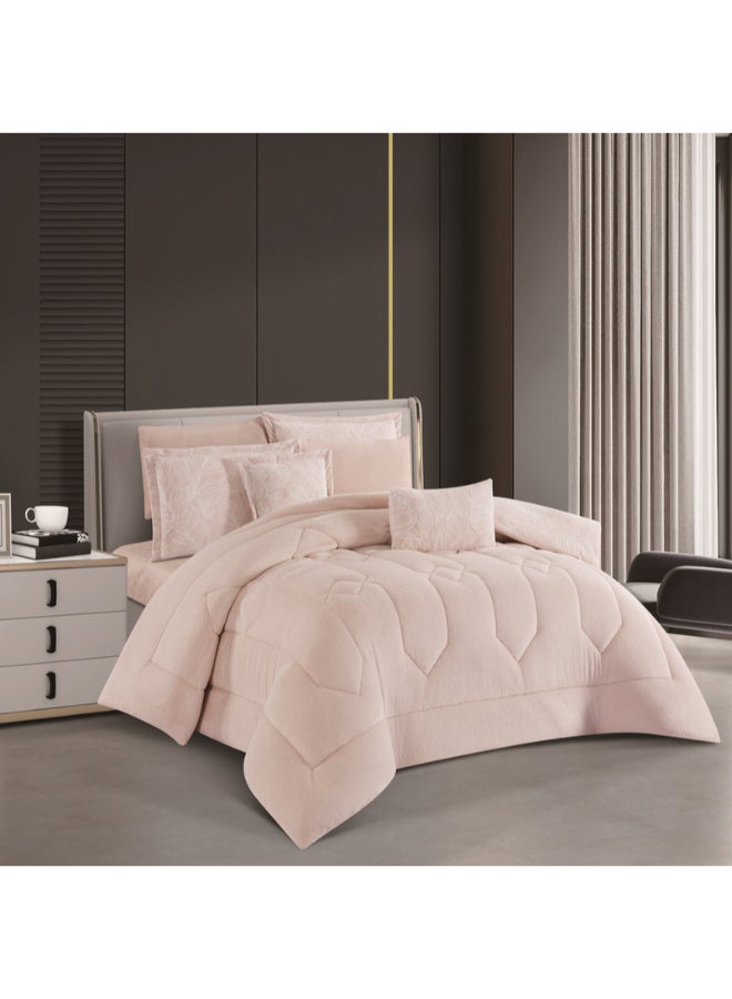 Hours Winter Duvet Set With Fur And Velvet Double-Sided Made Of Durable And Soft Fabric Heavy Filling 4 Pieces Single Size - Image 2