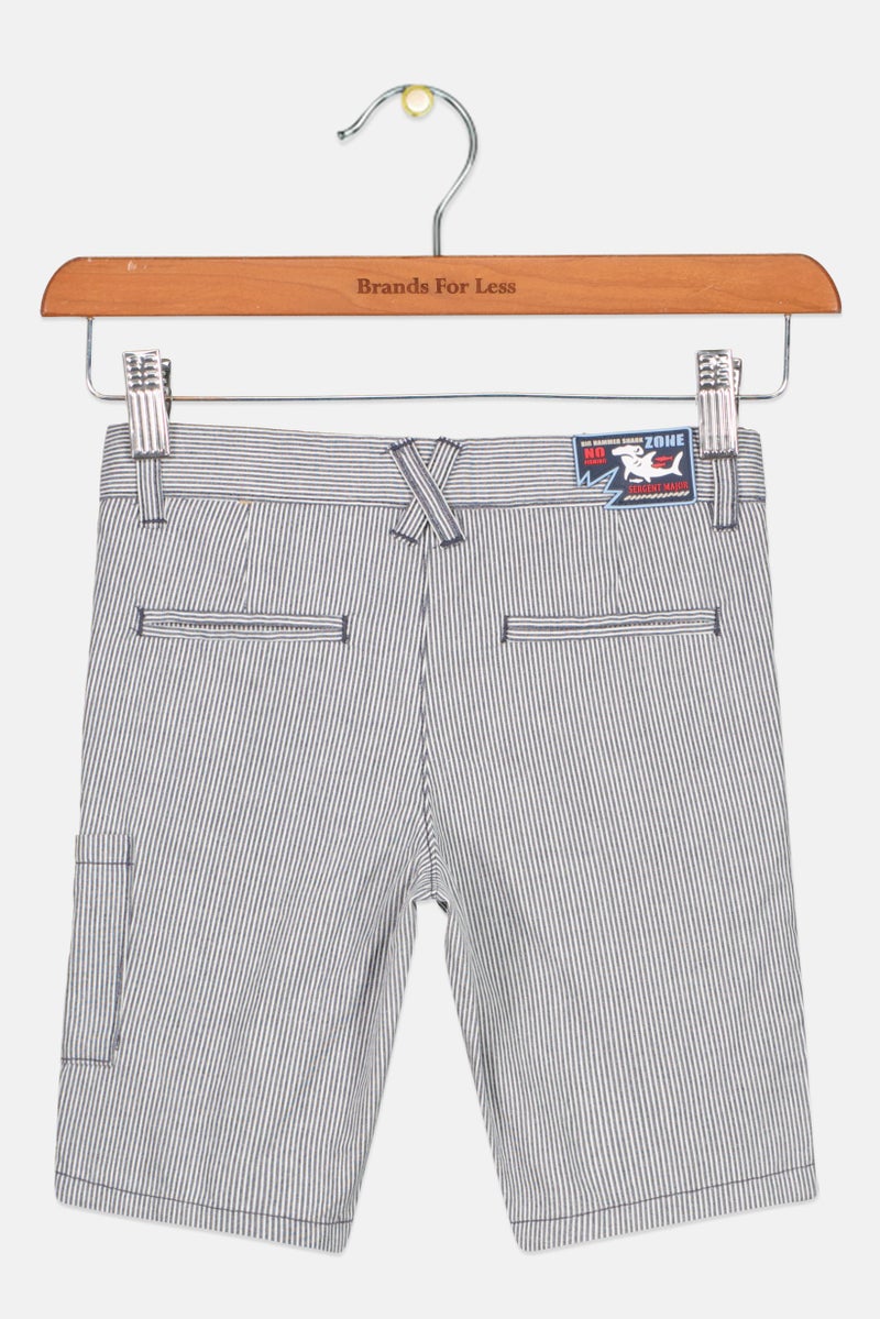 Sergent Major Toddlers Boy Stripe Basic Shorts, Navy  - Image 2