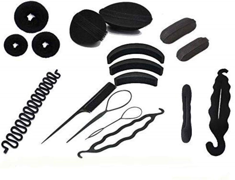 CHANDERKASH Hair Styling Accessories For Women 11 Pcs 1 Donut Hair Base Hair Puff set1 Banana DonutHair Acessories