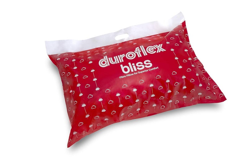 duroflex Polyester Bliss Lightweight Fibre Pillow with Breathable Fabric 27 X 17 Inches Pack of 2 White