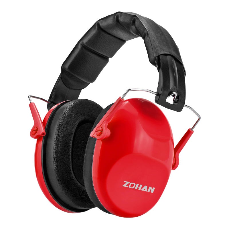 ZOHAN 032 Kids Noise Cancelling Headphones - 25dB NRR Kids Ear Protection, Hearing Protection Safety Ear Muffs for School Monster Truck Fireworks Traveling Studying Concerts Autism - Red - Image 1
