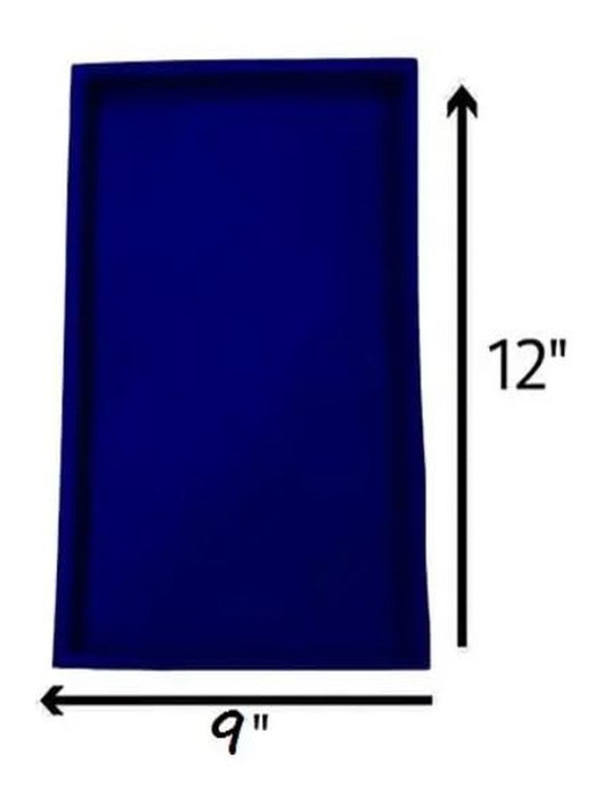 SENTONI Velvet Jewelry Display Organizer Tray, Cosmetic and Beading Storage 12x9 Inch (1, BLUE) - Image 5