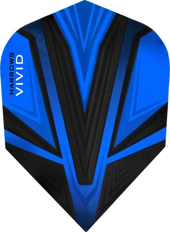 Harrows Vivid Standard Dart Flights - 100 Micron - 1 set (3) (Dark Blue)