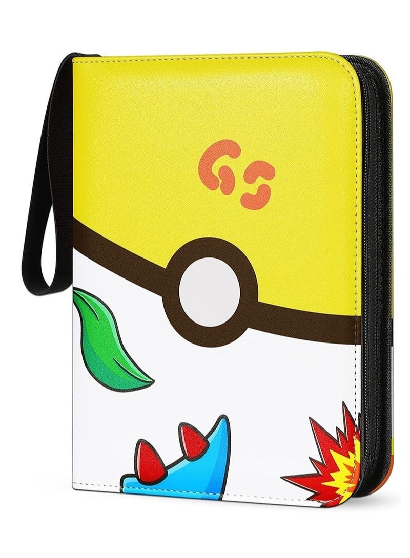 Pokemon Compatible Cards Binder,  Card Holder Pocket, Portable Card Collection Album Holder Book,  Fits 400 Cards With 50 Removable Sleeves, Trading Card Binder with Carrying Case  - Image 1