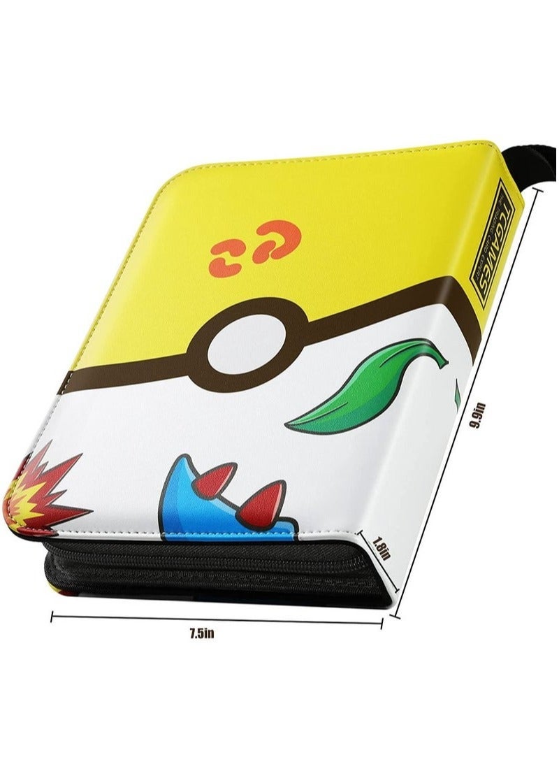 Pokemon Compatible Cards Binder,  Card Holder Pocket, Portable Card Collection Album Holder Book,  Fits 400 Cards With 50 Removable Sleeves, Trading Card Binder with Carrying Case  - Image 2