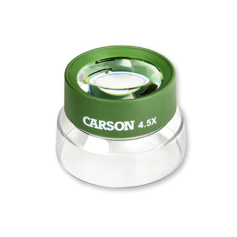 Carson Kids BugLoupe 45x PreFocused Stand Magnifier Loupe for Viewing Insects Plants Coins Stamps Maps Fine Print and Wildlife HU55 Green One Size