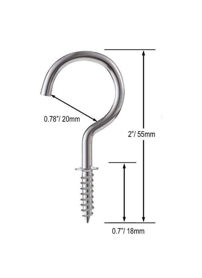 Pure Source India Pure Source India Steel Cup 2 Inch Ceiling Hooks Holder 48 Pieces  - Image 3