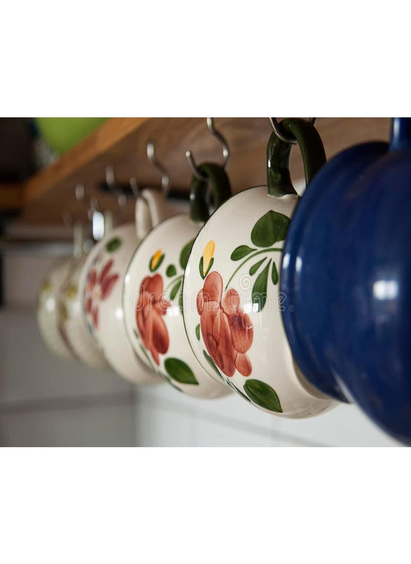 Pure Source India Pure Source India Steel Cup 2 Inch Ceiling Hooks Holder 48 Pieces  - Image 2