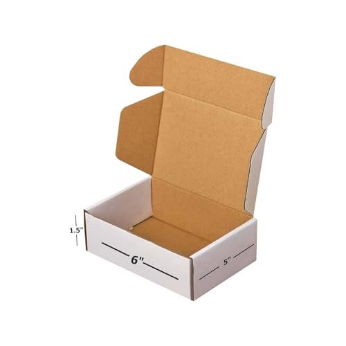 Box Brother 3 Ply White Flap Corrugated Packaging Box Size: 6x5x1.5 Length 6 inch Width 5 inch Height 1.5 inch 3Ply Courier Box (Pack of 25) - Image 1