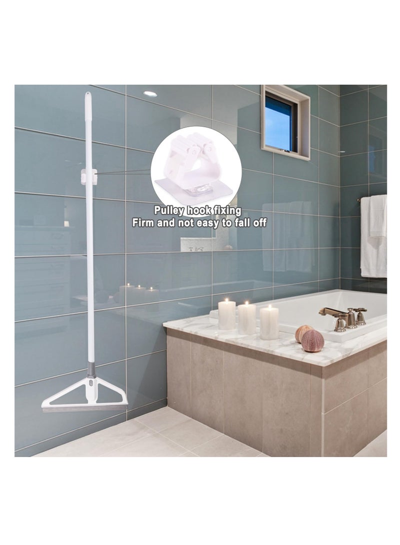 Excefore Rubber Squeegee Broom, Multifunction Magic Broom, Scraping Silicone Broom Sweeper, Silicone Broom for Floor Cleaning, with Mop Clip, for Kitchen Bathroom Shower Tile Marble Window Cleaning (Grey)  - Image 4