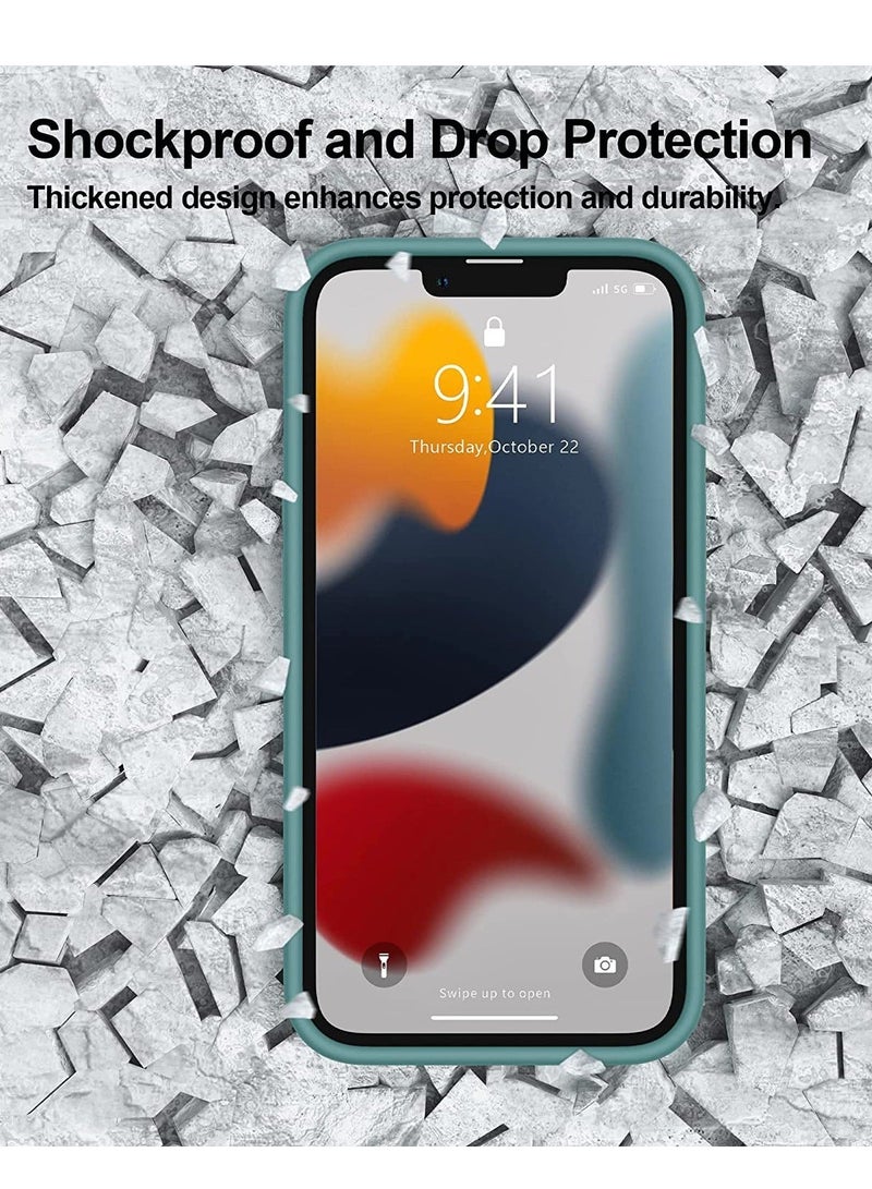 راكسوم جراب مغناطيسي مصمم لهاتف iPhone 13 Pro (إصدار 2021 بشاشة 6.1 بوصة)، مع بطانة من الألياف الدقيقة، جراب هاتف من السيليكون السائل لهاتف iPhone 13 Pro (لون أخضر الصبار) - Image 5