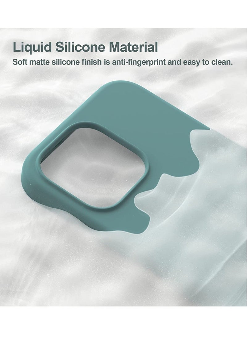 راكسوم جراب مغناطيسي مصمم لهاتف iPhone 13 Pro (إصدار 2021 بشاشة 6.1 بوصة)، مع بطانة من الألياف الدقيقة، جراب هاتف من السيليكون السائل لهاتف iPhone 13 Pro (لون أخضر الصبار) - Image 3