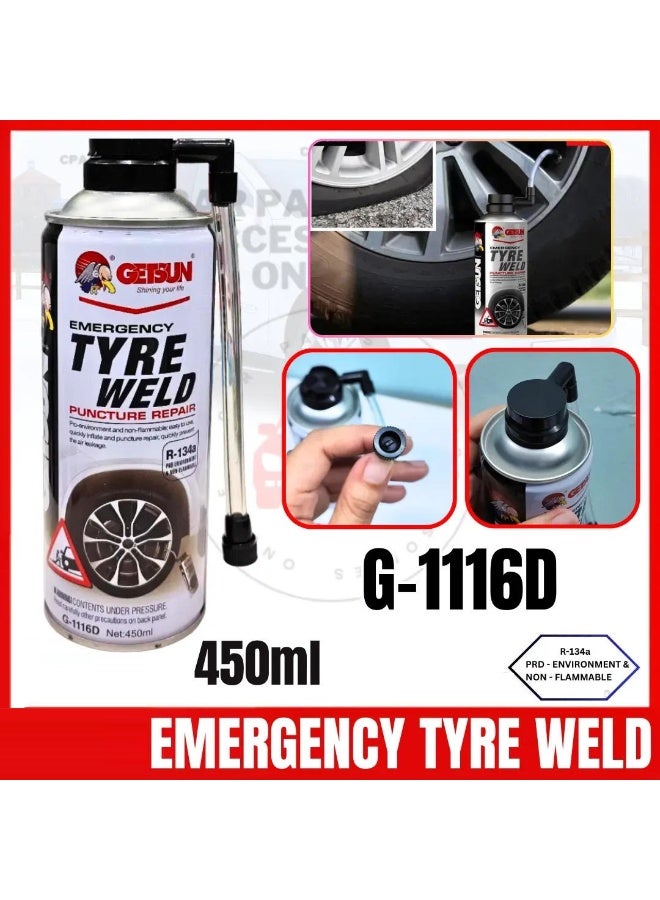 GETSUN Tire Weld Car Tire Emergency Repair Puncture Repair 450 ML - Image 2