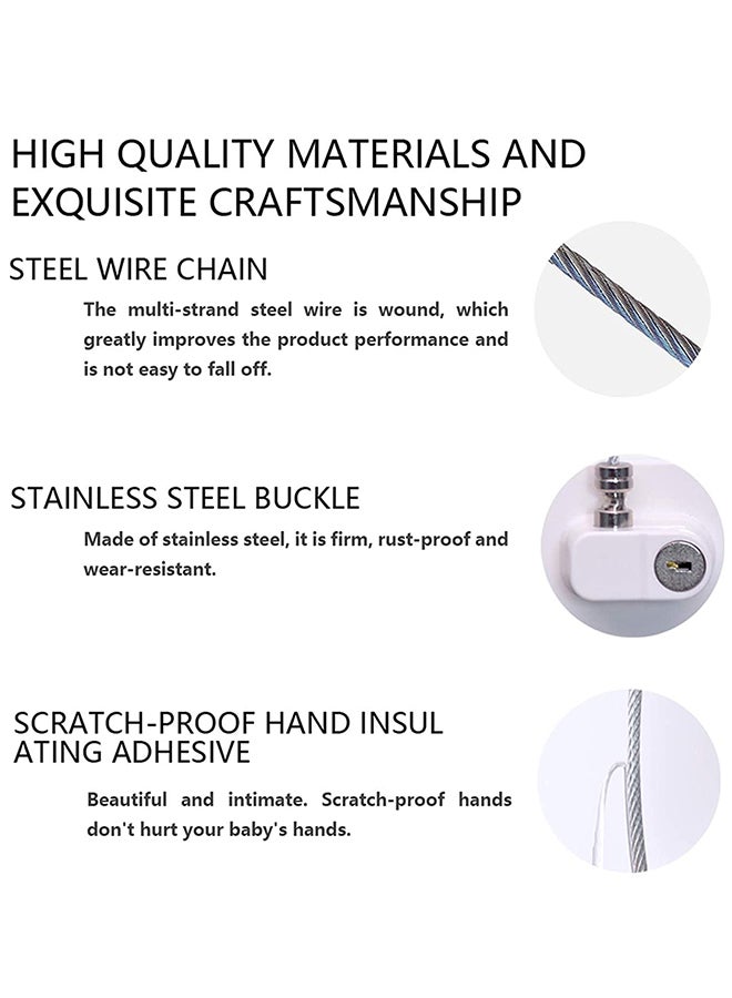 اليشمك طقم مكون من قفل لنافذة الثلاجة وكابل أمان للأطفال مع مفاتيح - Image 2