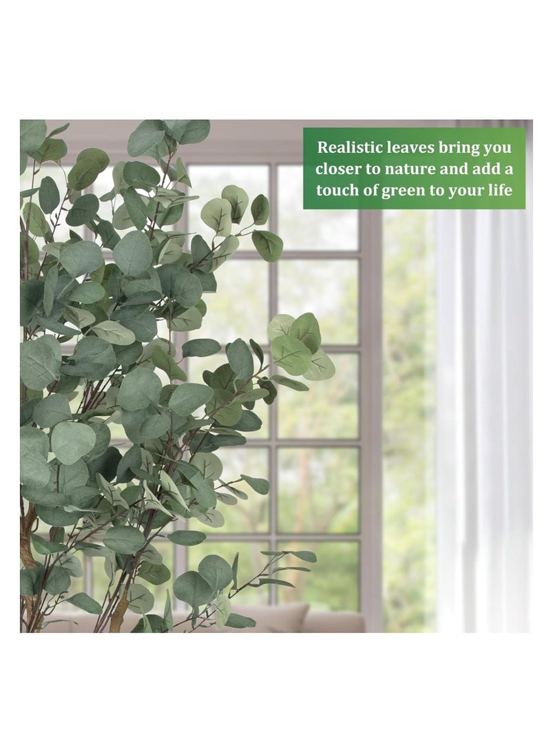 Rightsure Artificial Eucalyptus Tree with Natural Wood Trunk and Realistic Leaves, Faux Eucalyptus Tree for Home Decor Indoor, Tall Green Fake Plant with Pot for Office Living Room Outdoor (180CM)  - Image 5