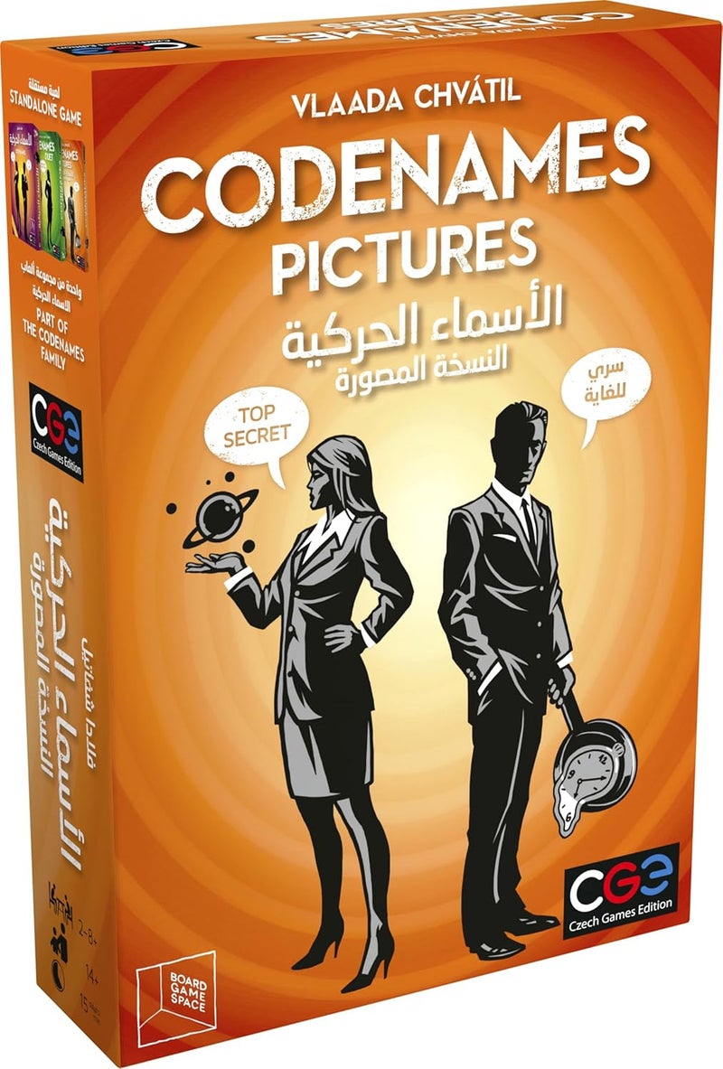 Boardgame Space Varied available picks Czech Games Edition Codenames: Pictures [EN/AR], orange, , CGE00036AR Space saving design picks - Image 1