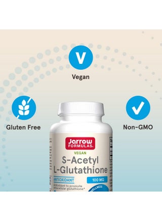 jarrow formulas Jarrow Formulas S-Acetyl L-Glutathione Tablets - 100 mg - 60 Count - Dietary Supplement - Stable Form of L-Glutathione - for Antioxidant Support and Detoxification - Non-GMO