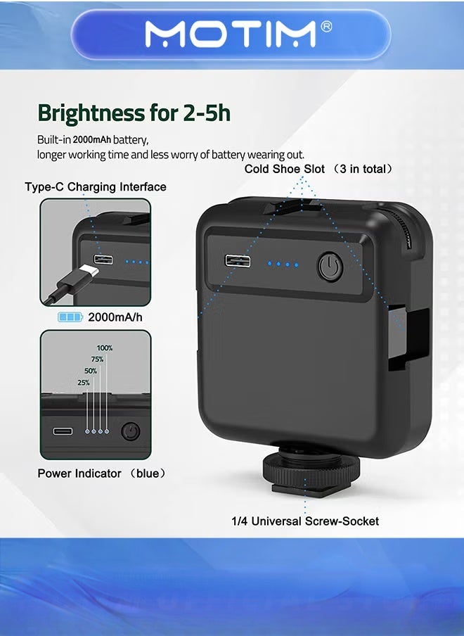 Motim LED Video Light Camera Light 100 LED Beads with Clip Pocket Camera Light for Photoshoot Photography  - Image 2