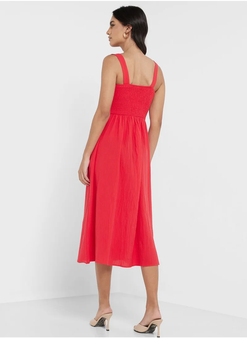 ELLA Square Neck Belted Dress