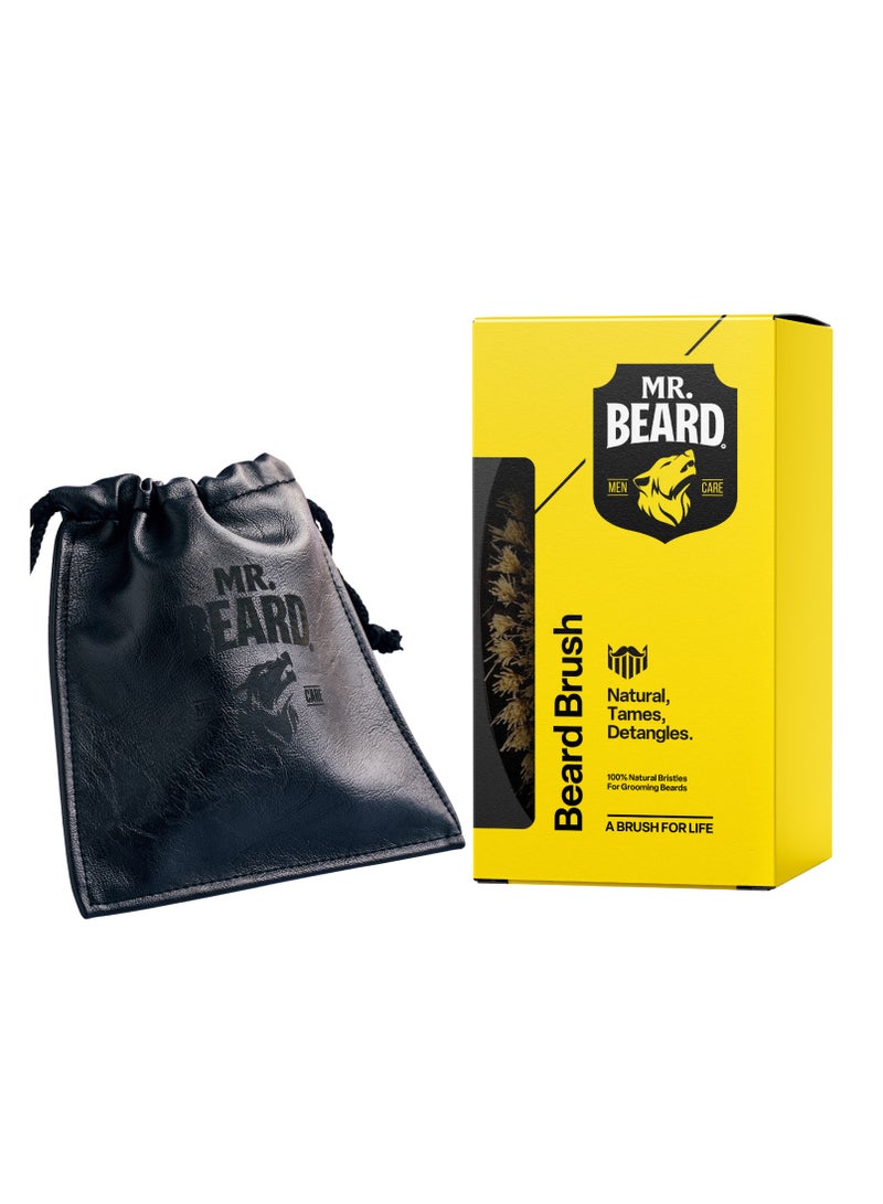 Mr.Beard Grooming Essentials Kit Beard Brush + Leather Pouch - Image 1