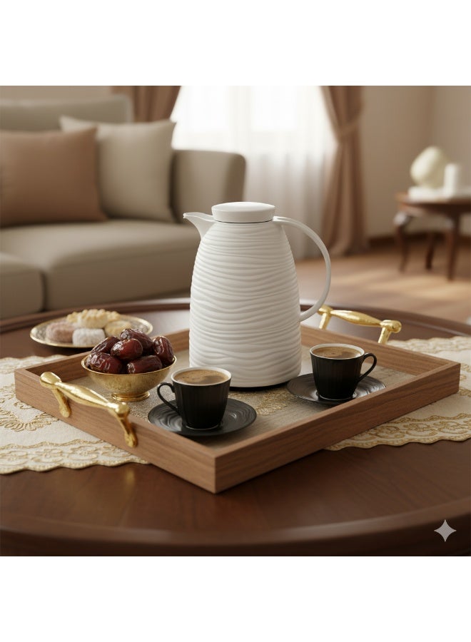 باصرة ترمس مفرد للشاي والقهوة سعة 1 لتر أبيض - Image 1