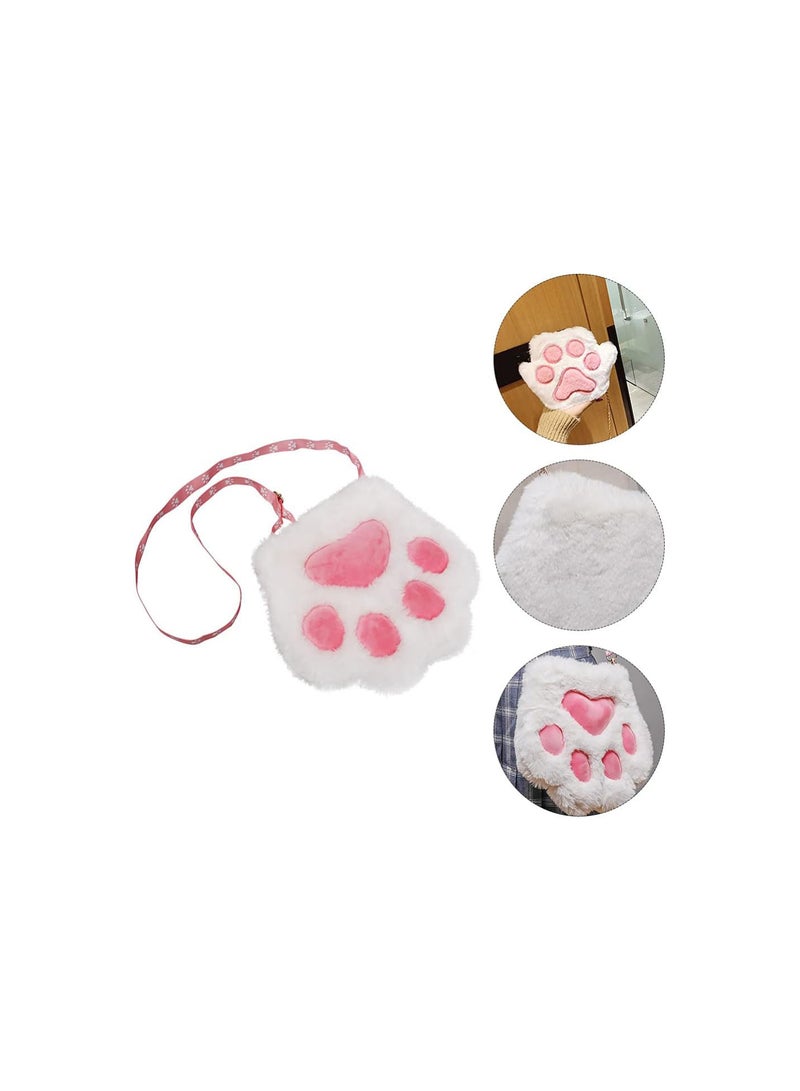 GGOOT Plush Crossbody Bag Cat Paw Lipstick Purse Cell Phone Wallet Fluffy Shoulder Bags for Little Girl Kids Kindergarten Preschool Bags  - Image 4