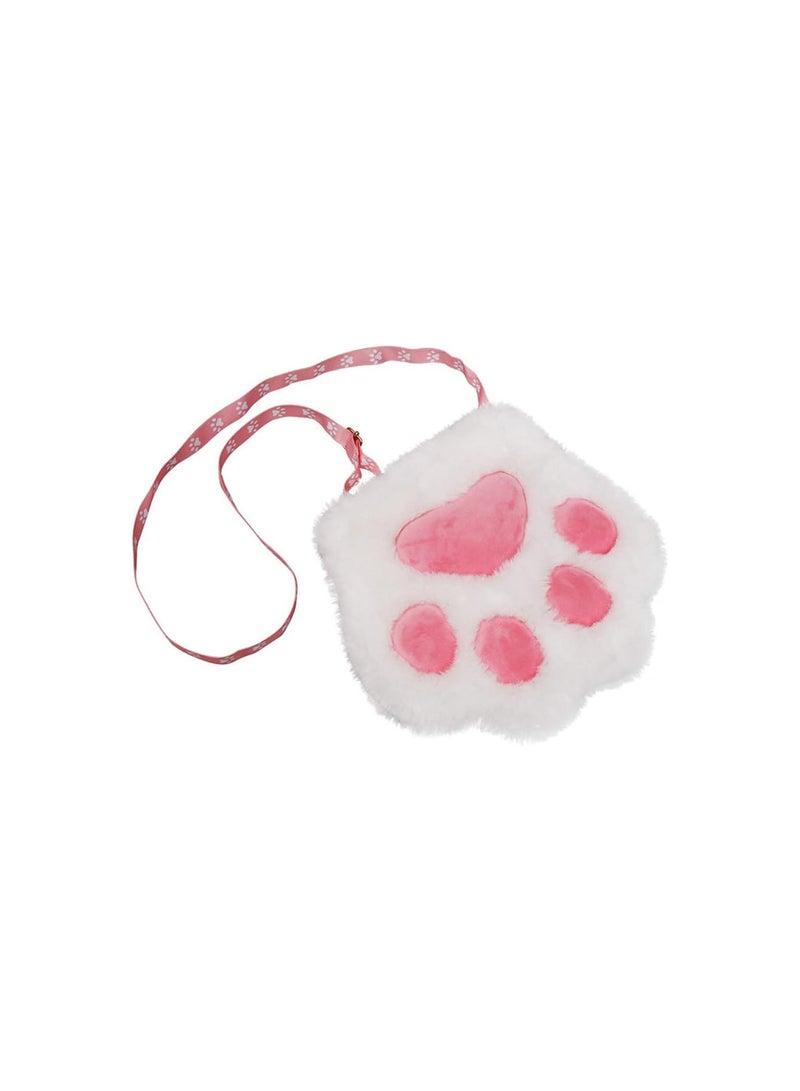 GGOOT Plush Crossbody Bag Cat Paw Lipstick Purse Cell Phone Wallet Fluffy Shoulder Bags for Little Girl Kids Kindergarten Preschool Bags  - Image 1