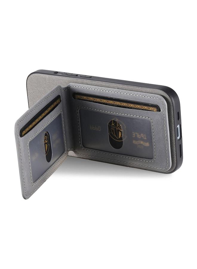 اس-توب جراب هاتف iPhone 14 Plus مصنوع من الجلد الصناعي المائل مع حقيبة بطاقات RFID قابلة للطي عموديًا - Image 3