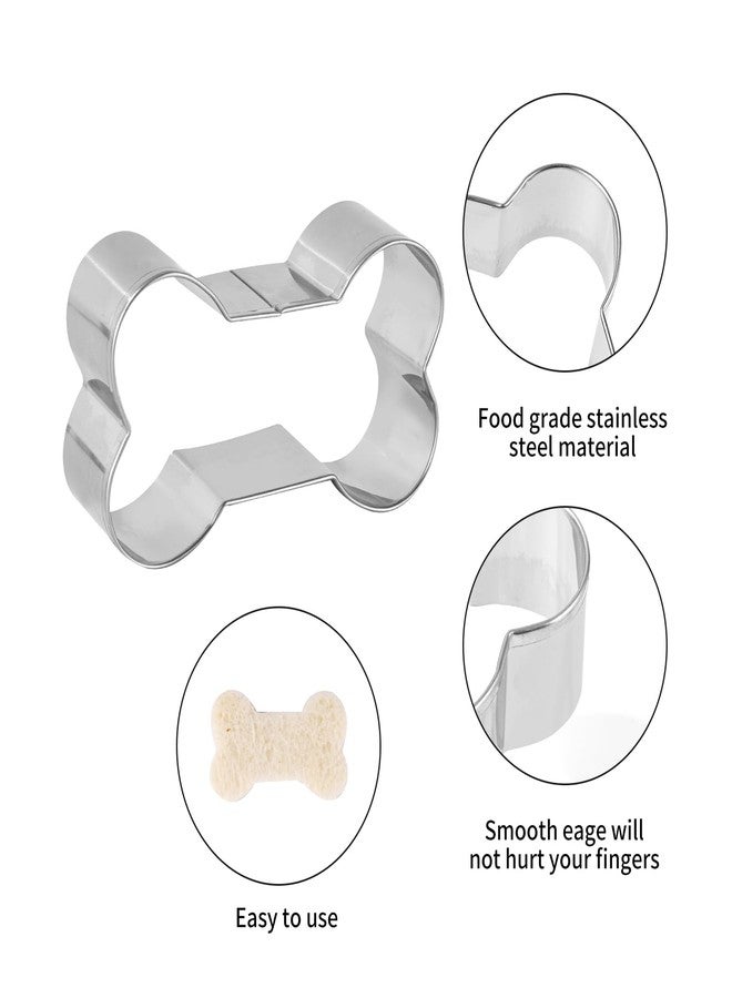 ANCKNE Dog Bone Cookie Cutter ANCKNE Bone Shape Cookie Cutter set Stainless Steel Homemade Dog Biscuit Treats Cutter 4 Pieces - Image 2