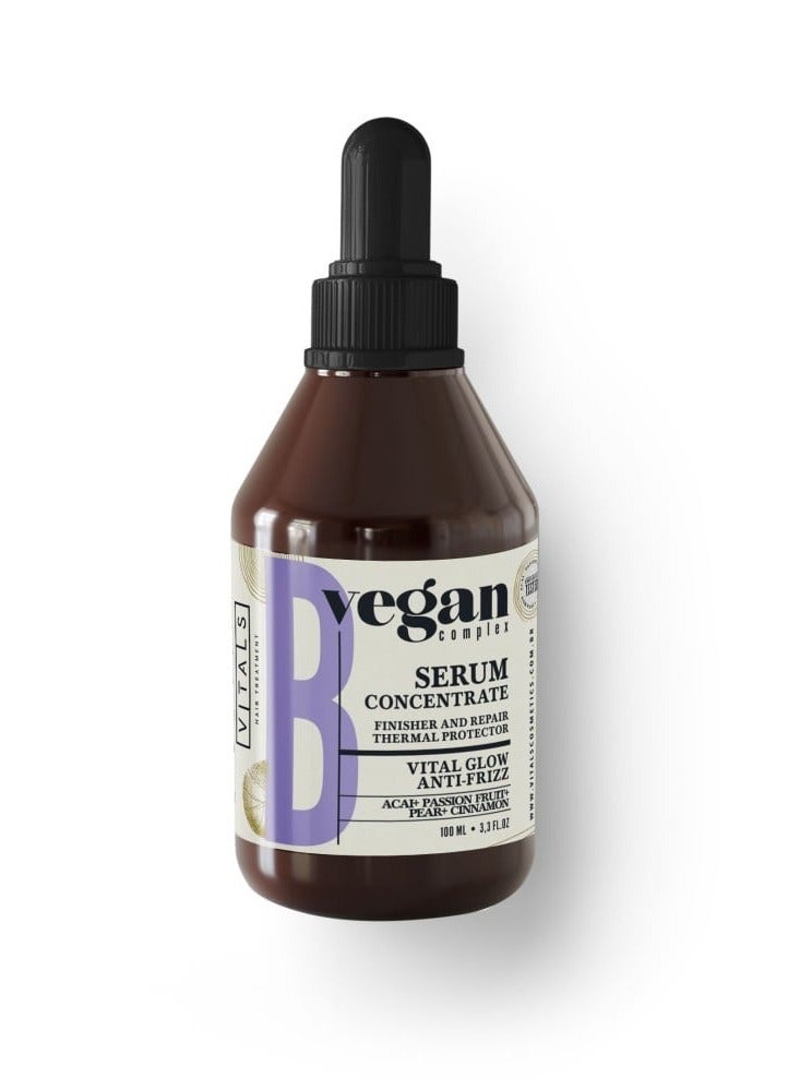 Vegan Complex Serum deeply moisturizes the hair, stimulates its growth and strengthens it, gives it vitality and shine, prevents frizz and protects its ends from the effects of heat.