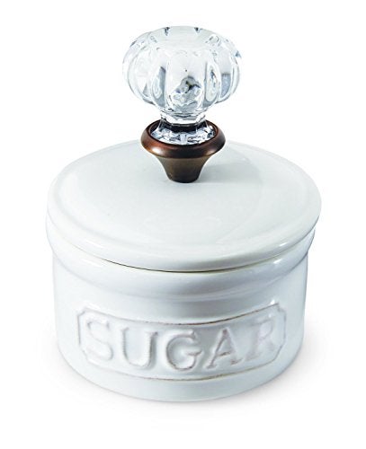 Mud Pie Door Knob Sugar Bowl, White 5.85H X 6.7L X 6.35W - Image 3