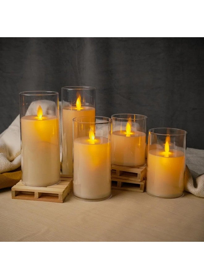 Chronos Acrylic Glass LED Moving Flame Pillar Candle, Flameless, Smokeless, Realistic Flickering, Warm White Light for Home Decor, Diwali, and Christmas (8 Inch) - Image 3