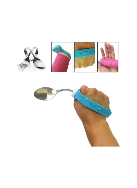 Adaptive Utensils - Parkinsons Spoon with Non-Slip Handle & Strap - 360 Spoons for Toddlers - Adult Adaptive gyroscopic Steady Spoon for Hand Tremor
