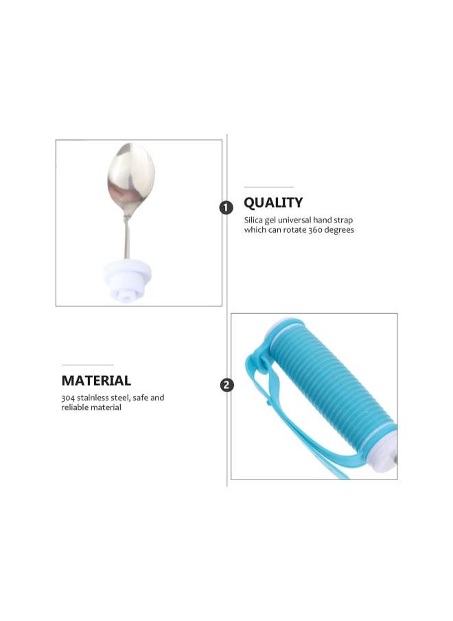 WYBOT - Adaptive Utensils - Parkinsons Spoon with Non-Slip Handle & Strap - 360 Spoons for Toddlers - Adult Adaptive gyroscopic Steady Spoon for Hand Tremor - Image 1