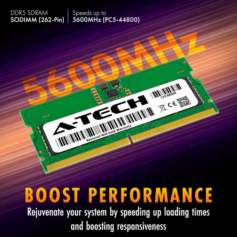 A-TECH ذاكرة RAM للكمبيوتر المحمول A-Tech 8GB DDR5 5600MHz PC5-44800 CL46 SODIMM 1.1V غير متوازنة غير مخزنة SO-DIMM 262 دبوس - Image 2