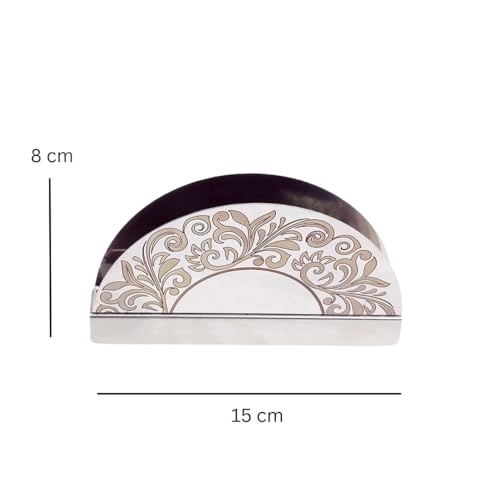 Brunchy Stainless Steel Tissue Paper Holder - Napkin Dispenser Stand for Kitchen & Home, Tissue Napkins Organizer, Durable & Elegant Design, Perfect for Dining & Countertop Use (1, Silver) - Image 2