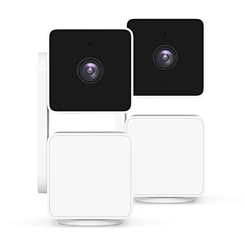 WYZE Cam Pan v3 Indoor/Outdoor IP65-Rated 1080p Pan/Tilt/Zoom Wi-Fi Smart Home Security Camera with Color Night Vision, 2-Way Audio, Compatible with Alexa & Google Assistant, White, 2-Pack - Image 1
