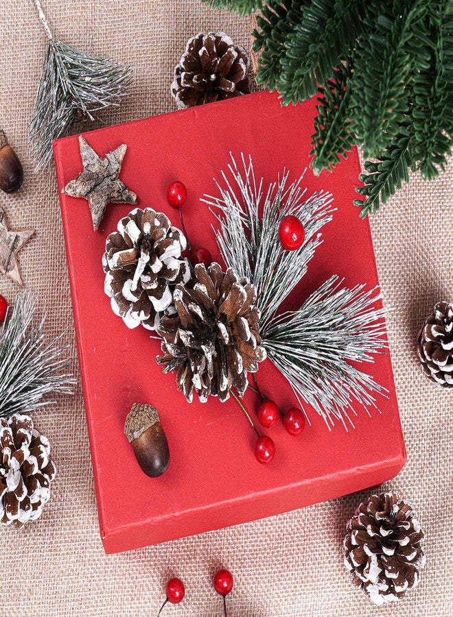 cnomg 82pcs Artificial Pine Cones Pine Branch Set Fake Natural Pinecones Acorns Red Berries Christmas Decor Ornaments for Home Winter Decorations - Image 5