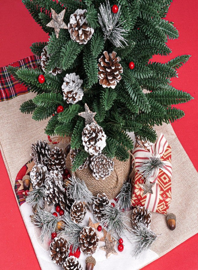 cnomg 82pcs Artificial Pine Cones Pine Branch Set Fake Natural Pinecones Acorns Red Berries Christmas Decor Ornaments for Home Winter Decorations - Image 4