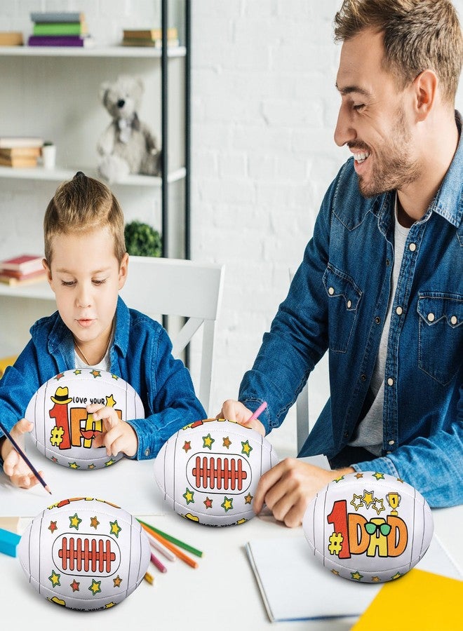 Relaxgiant 12 Pcs 5.12 Inches Large Father's Day Footballs Craft for Kids Color Your Own Father's Day Football DIY Dad Coloring Footballs Craft Gift for Kids Home Classroom Activities - Image 4