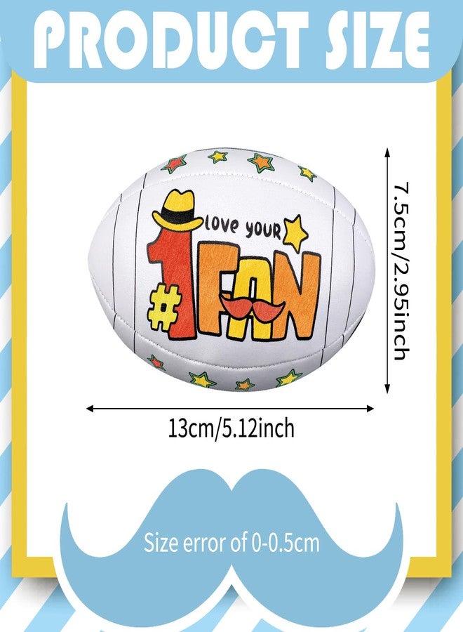 Relaxgiant 12 Pcs 5.12 Inches Large Father's Day Footballs Craft for Kids Color Your Own Father's Day Football DIY Dad Coloring Footballs Craft Gift for Kids Home Classroom Activities - Image 3