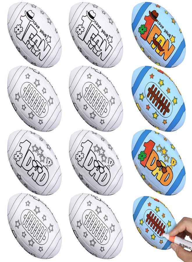 Relaxgiant 12 Pcs 5.12 Inches Large Father's Day Footballs Craft for Kids Color Your Own Father's Day Football DIY Dad Coloring Footballs Craft Gift for Kids Home Classroom Activities - Image 1