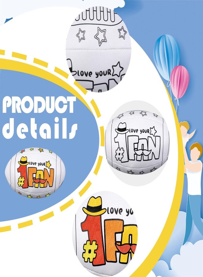 Relaxgiant 12 Pcs 5.12 Inches Large Father's Day Footballs Craft for Kids Color Your Own Father's Day Football DIY Dad Coloring Footballs Craft Gift for Kids Home Classroom Activities - Image 2