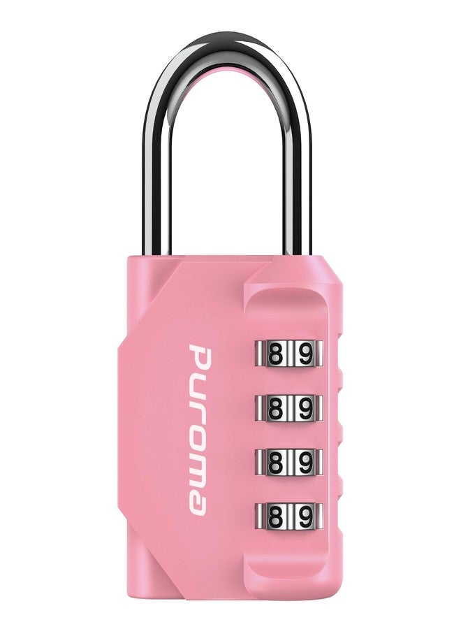 Puroma 1 Pack Combination Lock for Locker 4 Digit Outdoor Waterproof Padlock for School, Gym, Sports, Fence, Toolbox, Gate, Case, Outdoor, Hasp Storage, Cabinets (Rose Pink) - Image 1