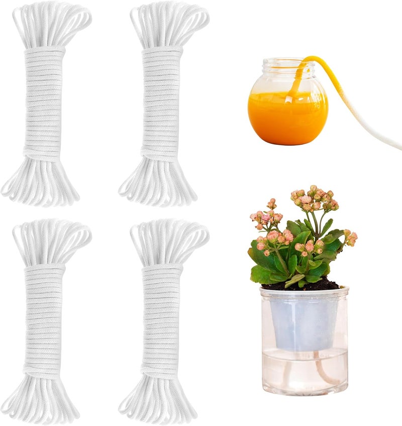 ORIMERC 120 feet 1/6 inch Self Watering Capillary Wick Cord Vacation Plant Sitter DIY Hydroponic Wicking Watering Planter Pot Automatic Water System Device Potted Violet Auto Seedling Waterer Rope - Image 1
