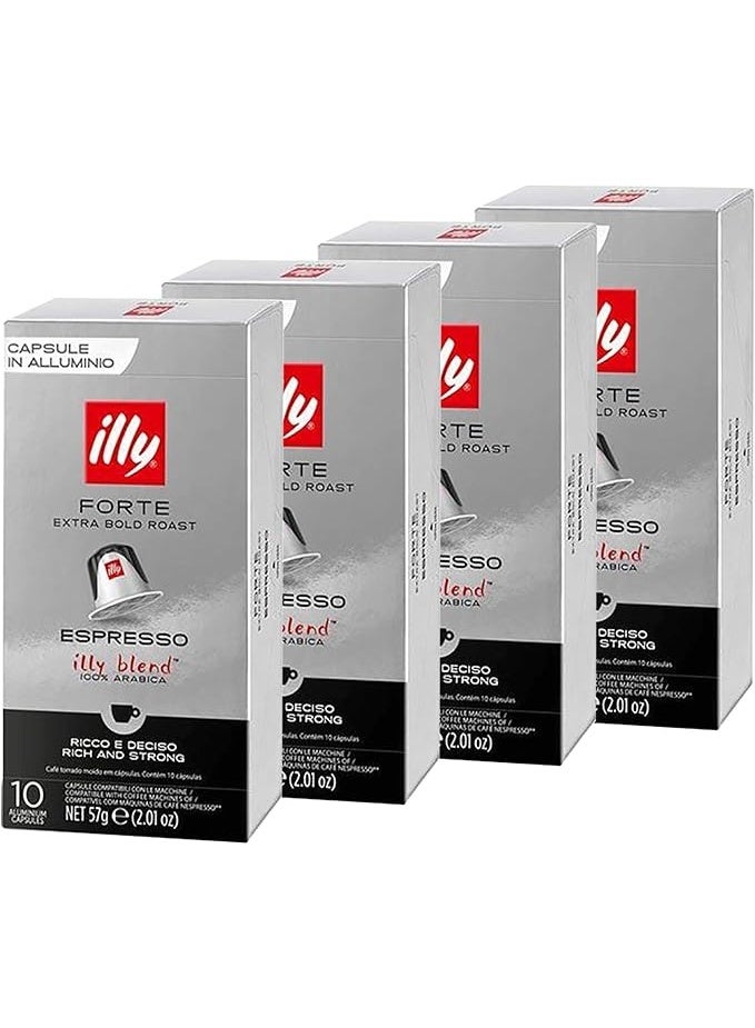 illy Espresso Forte Coffee, Extra Bold Roast (40-Count Single Serve Capsules, Compatible with Nespresso Original Line System Coffee Machines)
