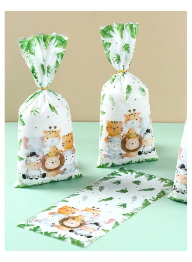 Plastic bags for gift and candy distributions for birthday parties and baby showers, 25 pieces with gold ribbons - Image 4