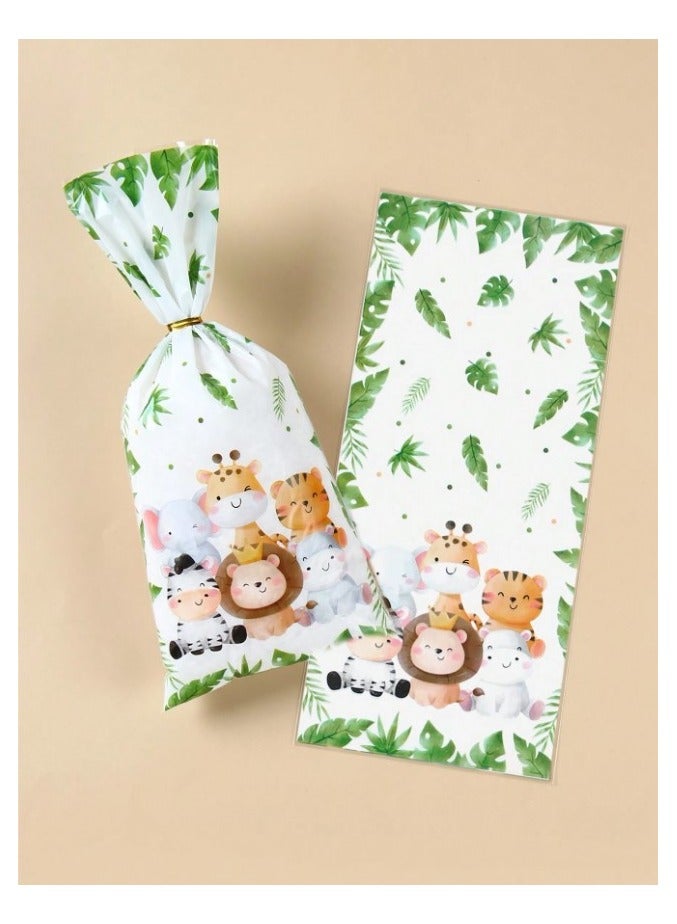 Plastic bags for gift and candy distributions for birthday parties and baby showers, 25 pieces with gold ribbons - Image 2