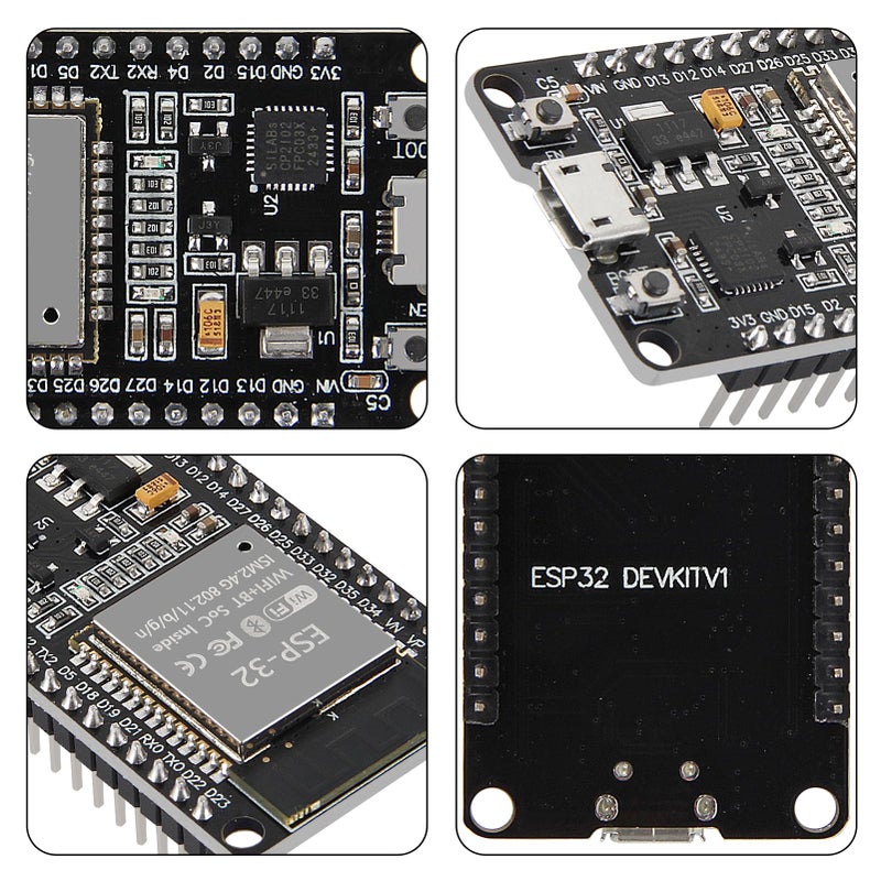 AiTrip ESP-WROOM-32 ESP32 ESP-32S Development Board 2.4GHz Dual-Mode WiFi + Bluetooth Dual Cores Microcontroller Processor Integrated with Antenna RF AMP Filter AP STA Compatible with Arduino IDE (1 PCS) - Image 3