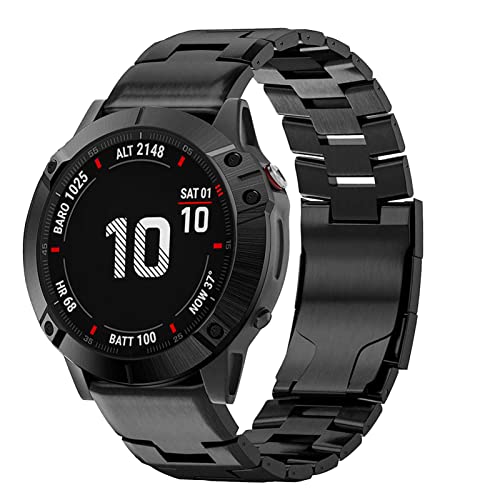 Abanen Titanium Watch Bands for Fenix 8 51mm epix Pro 51mm Fenix 6X Fenix 5X Fenix 7X Enduro Quick Fit Wristband Strap with Stainless Steel Buckle for Garmin Tactix DeltaBlack - Image 1